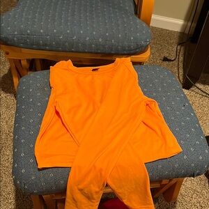 Bright Orange Long Sleeve Top